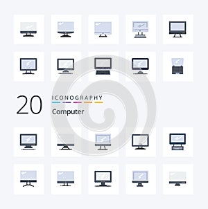 20 Computer Flat Color icon Pack like  laptop