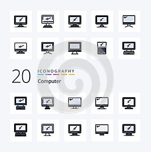 20 Computer Line Filled Color icon Pack like  Layer  laptop pc device