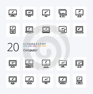 20 Computer Line icon Pack like monitor imac mobile device