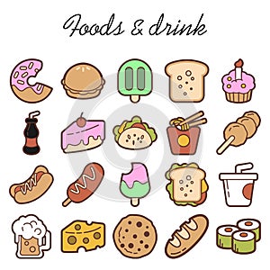 20 custom food  snacks  drinks icons