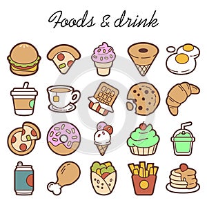 20 custom food  snacks  drinks icons