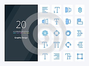 20 Design Blue Color icon for presentation