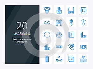 20 Devices Blue Color icon for presentation