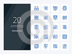 20 Entertainment Blue Color icon for presentation