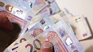20 euro banknotes. Stock video