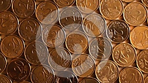 20 Euro Cent Coins, Rotating Money Background