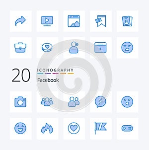 20 Facebook Blue Color icon Pack like emoji game chat sport golfball