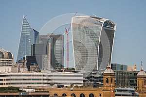 20 Fenchurch street tower amidst buildings in downtown district on sunny day