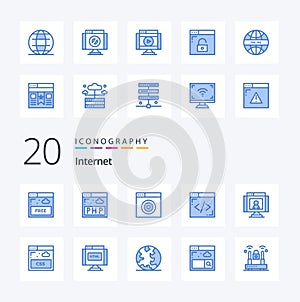 20 Internet Blue Color icon Pack like webcam technology internet communications lines