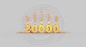 20 K followers thank you illustration grey background