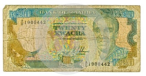 20 kwacha bill of Zambia