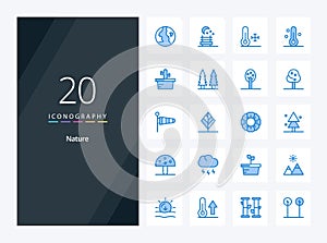 20 Nature Blue Color icon for presentation