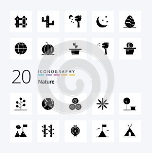 20 Nature Solid Glyph icon Pack like place nature hays city decoration
