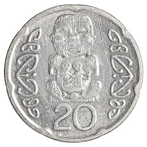 20 New Zealand dollar cents coin