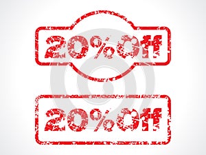 20% off grunge stamp