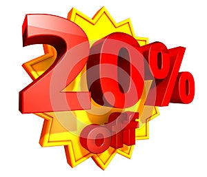 20 percent price off discount
