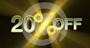 20 percentage off discount sale banner