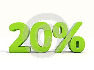 20% percentage rate icon on a white background