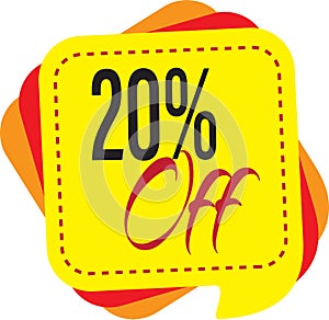 20 Percentage special offer discount sale tags set vector badges template