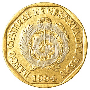 20 Peruvian nuevo sol centimos coin