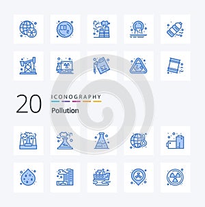 20 Pollution Blue Color icon Pack like city waste pollution pollution gas