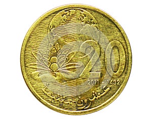 20 Santimat The Water Lily and Water Protection coin, 2002-/AH1420-Today ~ Mohammed VI serie, Bank of Morocco