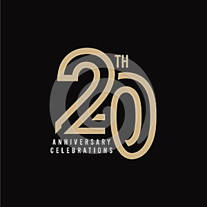 20 Th Anniversary Celebration Vector Template Design Illustration