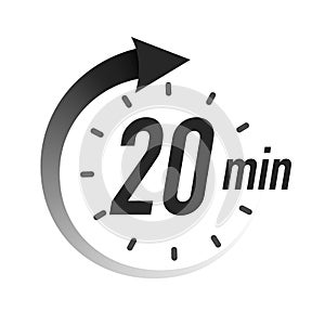 20 timer minutes symbol black style