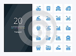 20 Transport Blue Color icon for presentation