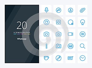 20 Whatsapp Blue Color icon for presentation