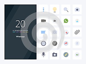 20 Whatsapp Flat Color icon for presentation