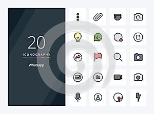 20 Whatsapp line Filled icon for presentation