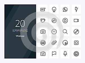 20 Whatsapp Outline icon for presentation