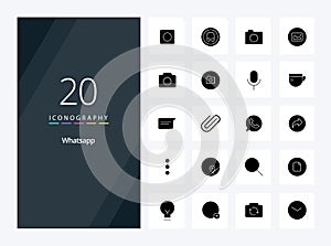 20 Whatsapp Solid Glyph icon for presentation