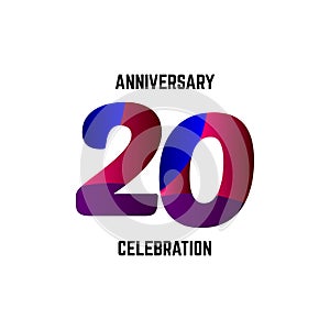 20 Year Anniversary Celebration Logo Vector Template Design Illustration