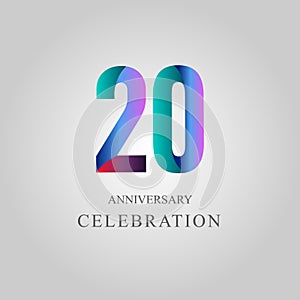 20 Year Anniversary Celebration Vector Template Design Illustration