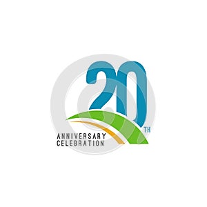 20 Year Anniversary Celebration Vector Template Design Illustration