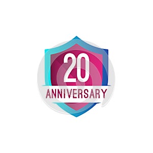 20 Year Anniversary Celebration Vector Template Design Illustration