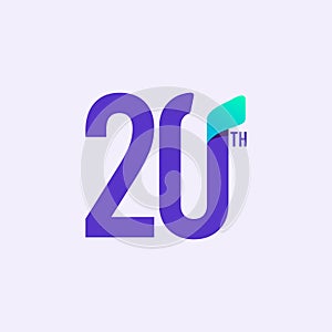 20 Year Anniversary Celebration Vector Template Design Illustration