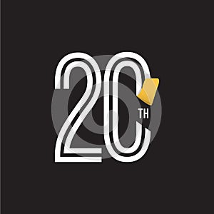 20 Year Anniversary Celebration Vector Template Design Illustration