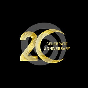 20 Year Anniversary Celebration Vector Template Design Illustration