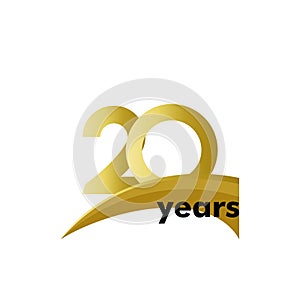 20 Year Anniversary Celebration Vector Template Design Illustration