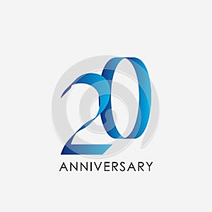 20 Year Anniversary Celebration Vector Template Design Illustration