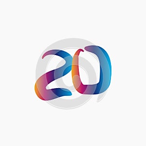 20 Year Anniversary Celebration Vector Template Design Illustration