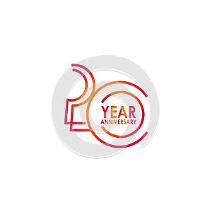 20 Year Anniversary Celebration Vector Template Design Illustration