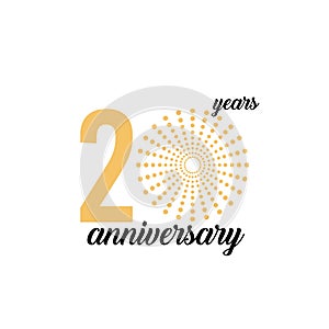 20 Year Anniversary Firework Vector Template Design Illustration