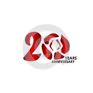 20 Year Anniversary Flower Vector Template Design Illustration