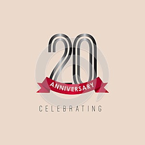 20 year Anniversary Logo Vector Template Design Illustration