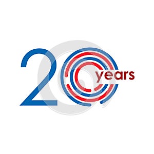 20 Year Anniversary Logo Vector Template Design Illustration