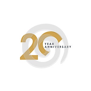 20 Year Anniversary Vector Design Illustration